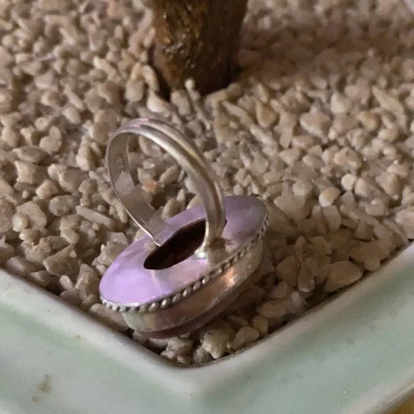 Vintage 925 jasper ring